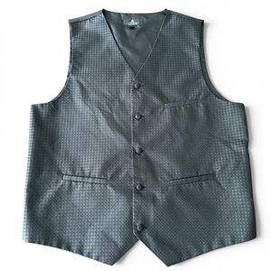 Vittorino Signature Collection Vest Mens M Gray Geometric Print 5 Button Formal